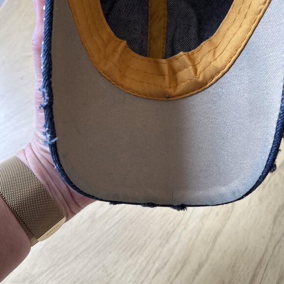 Rhinestone Baseball Hat Blue Denim with Studs Distressed Bling Cap “Queen” Y2K - Picture 9 of 13